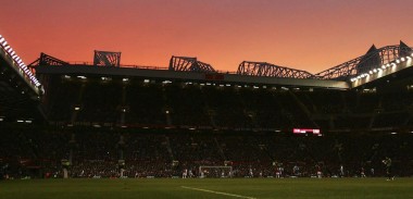 Old Trafford Stadium at dusk, Manchester United
