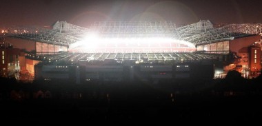 Old Trafford Stadium at night, Manchester United